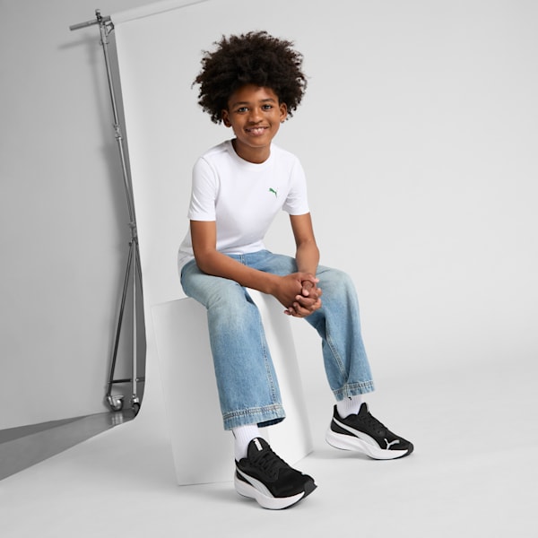 Pounce Lite Big Kids' Running Shoes, PUMA Black-PUMA White-PUMA Silver, extralarge