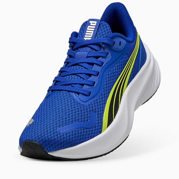 Pounce Lite Big Kids' Running Shoes, Vivid Blue-Lemon Sherbert-PUMA White, extralarge