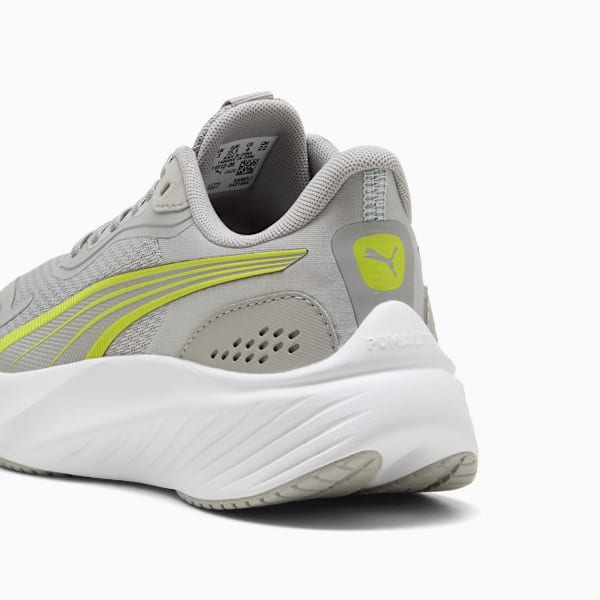 Tenis de running Pounce Lite para adolescentes, Gray Echo-Lime Smash-PUMA White, extralarge