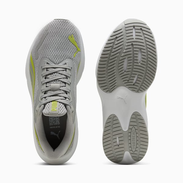 Pounce Lite Big Kids' Running Shoes, Gray Echo-Lime Smash-PUMA White, extralarge