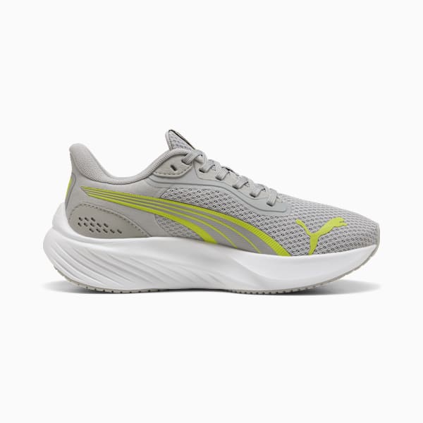 Pounce Lite Big Kids' Running Shoes, Gray Echo-Lime Smash-PUMA White, extralarge