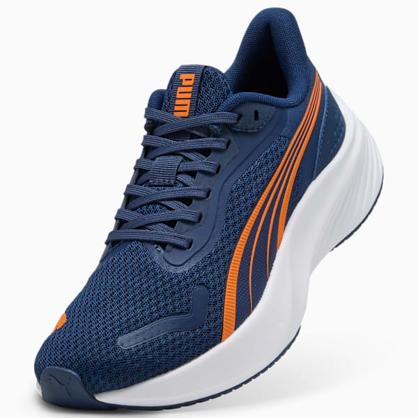 Tenis de running Pounce Lite para adolescentes, Persian Blue-Orange Glo-PUMA White, extralarge