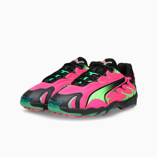 Inhale Men's Lightweight Sneakers, Fluro Pink Pes-Green Glare, extralarge-IND