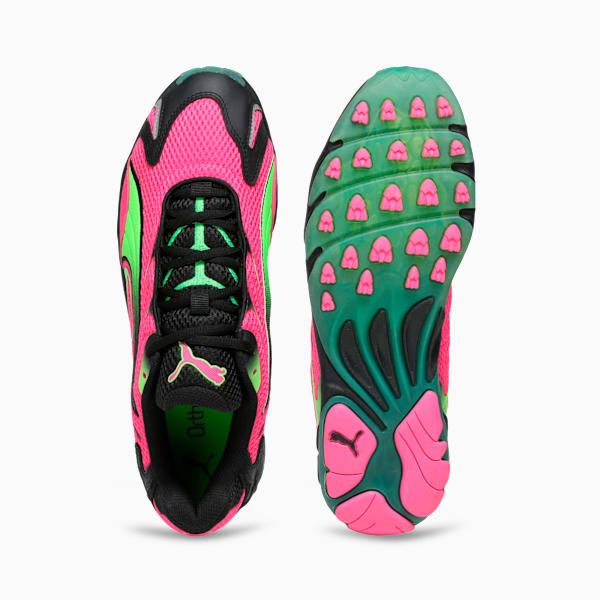Inhale Men's Lightweight Sneakers, Fluro Pink Pes-Green Glare, extralarge-IND