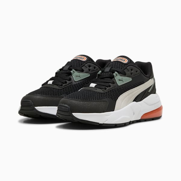 Tenis juvenil Vis2k Mid 90, PUMA Black-Glacial Gray-Green Moon, extralarge