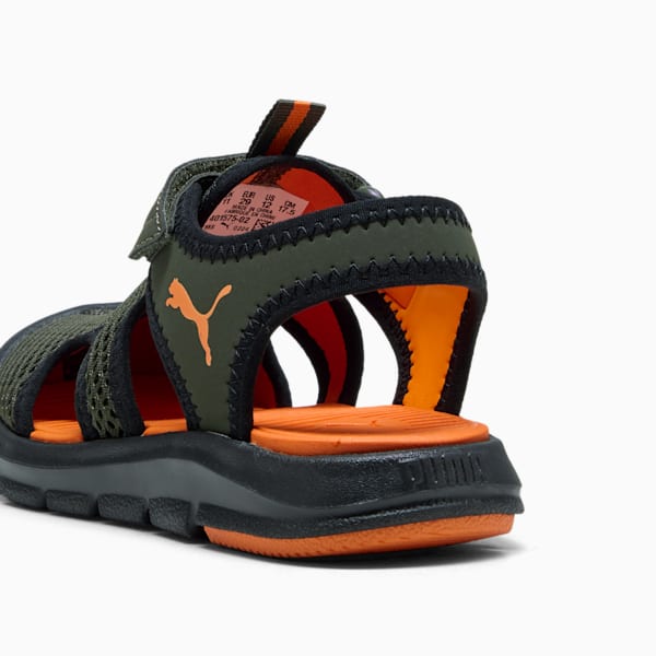 ボーイズ プーマ ファン レーサー メッシュ サンダル 17-21cm, Dark Olive-Rickie Orange-PUMA Black, extralarge-JPN