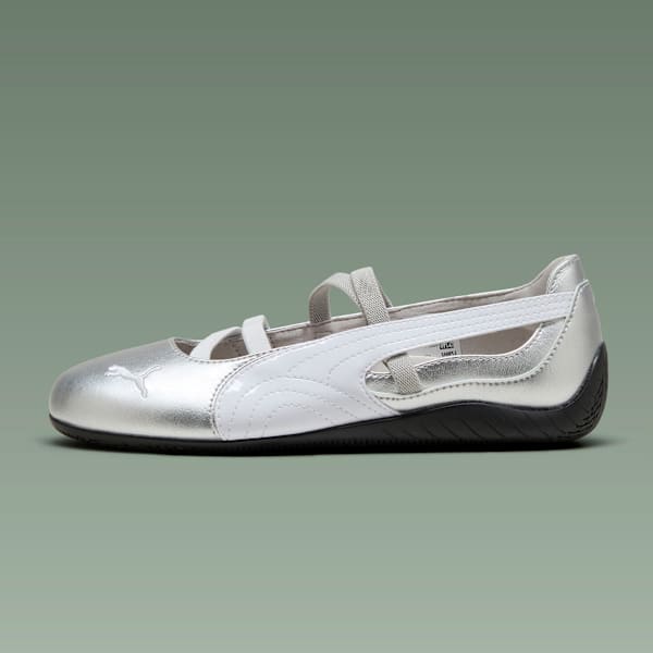 Speedcat Ballet Women's Metallic Shoes, PUMA Silver-PUMA White, extralarge-IND