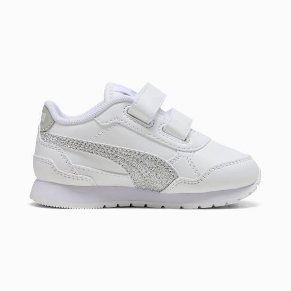 ST Runner V4 Glitter Toddlers' Easy On Sneakers, PUMA White-PUMA Silver-Cool Light Gray, extralarge