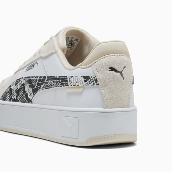 Tenis Carina 3.0 Street Snake Chic para mujer, PUMA White-PUMA Black-Alpine Snow, extralarge