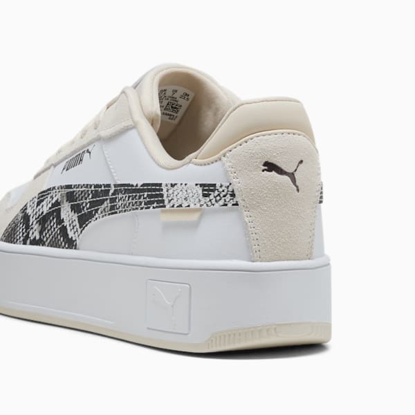 Tenis para mujer Carina Street Snake Chic, PUMA White-PUMA Black-Alpine Snow, extralarge