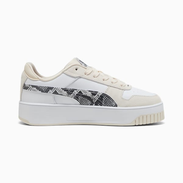 Tenis para mujer Carina Street Snake Chic, PUMA White-PUMA Black-Alpine Snow, extralarge