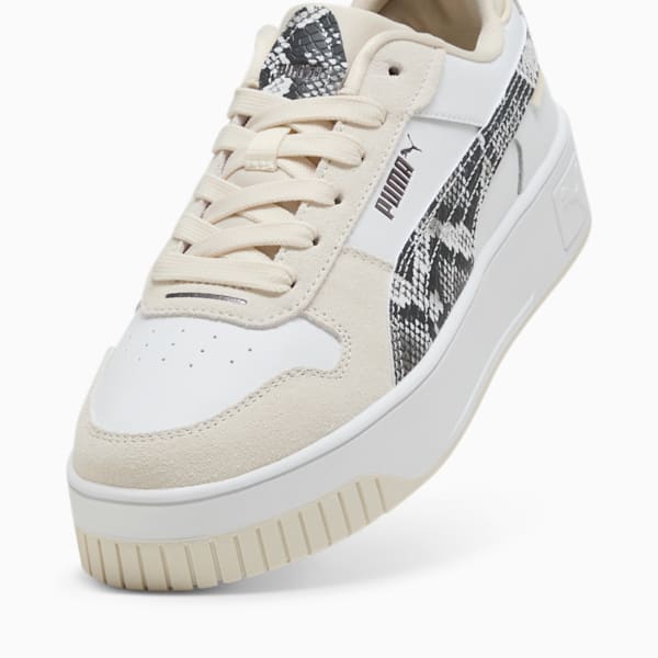 Tenis para mujer Carina Street Snake Chic, PUMA White-PUMA Black-Alpine Snow, extralarge