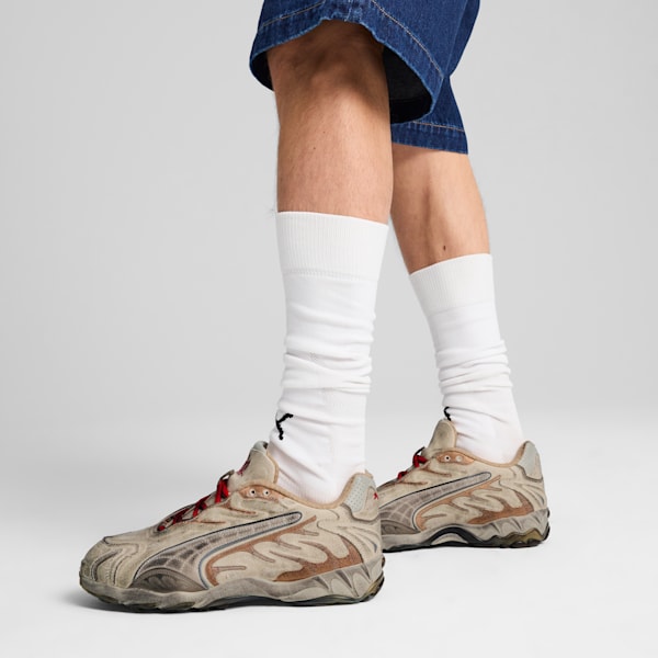 A$AP ROCKY x PUMA Inhale Distressed Canvas Men's Sneakers, Alpine Snow-PUMA Silver-Sand Dune, extralarge