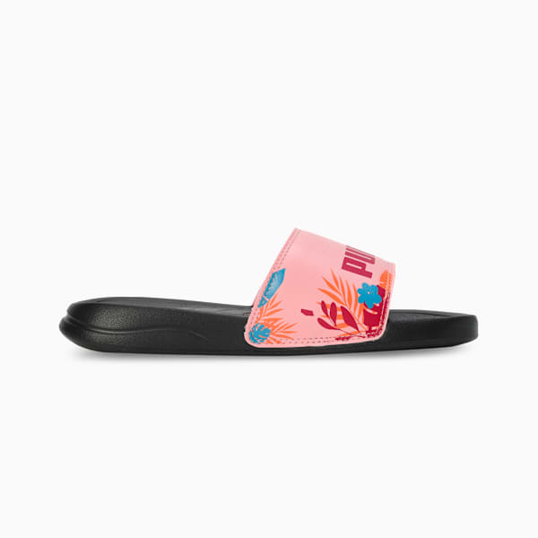Popcat 20 Floral Women's Slides, PUMA Black-Peach Smoothie-Clyde Royal, extralarge-IND
