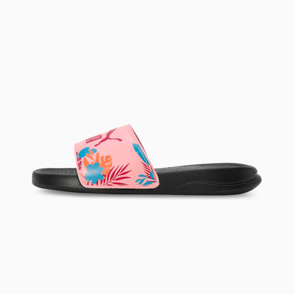 Popcat 20 Floral Women's Slides, PUMA Black-Peach Smoothie-Clyde Royal, extralarge-IND