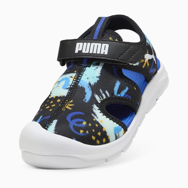 キッズ プーマ ファン レーサー AOP サンダル 17-21cm, PUMA Black-Vivid Blue, extralarge-JPN