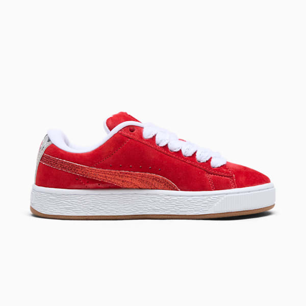 Tenis Suede XL Holiday Glitz para niños pequeños, For All Time Red-PUMA White-PUMA Silver, extralarge