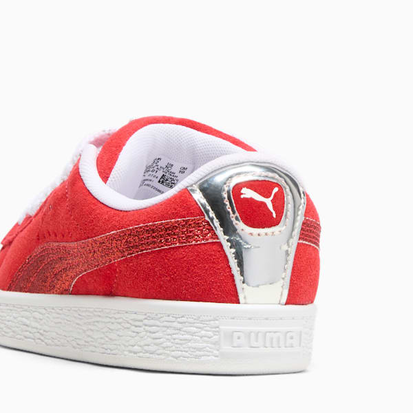 Tenis Suede XL Holiday Glitz para niños pequeños, For All Time Red-PUMA Silver-PUMA White, extralarge