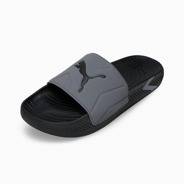 SoftridePro Leadpuff Men's Slides, PUMA Black-Cool Dark Gray-Shadow Gray, extralarge-IND