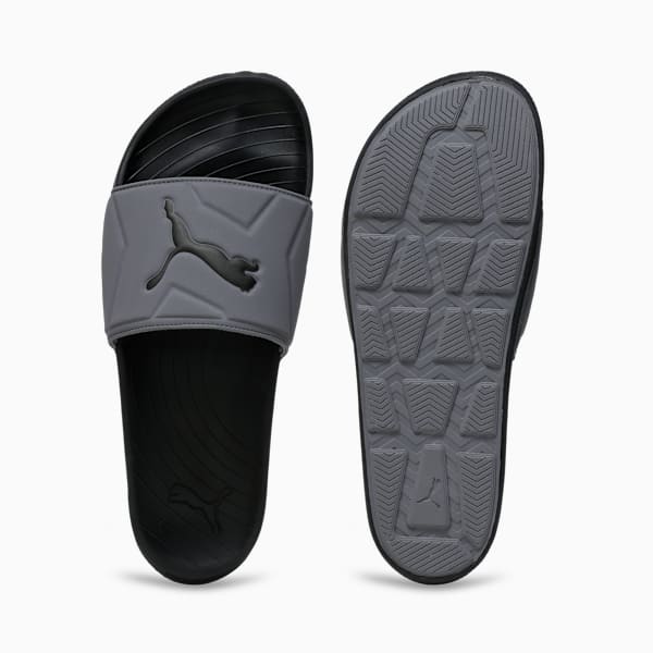 SoftridePro Leadpuff Men's Slides, PUMA Black-Cool Dark Gray-Shadow Gray, extralarge-IND