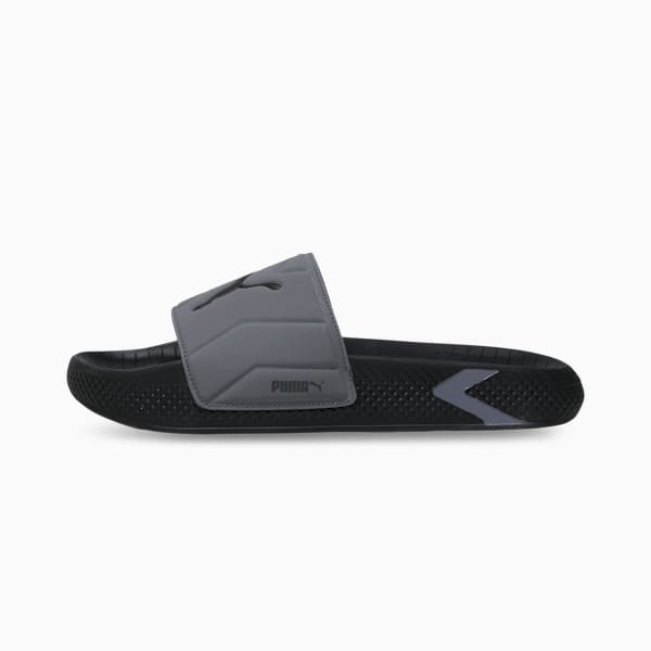 SoftridePro Leadpuff Men's Slides, PUMA Black-Cool Dark Gray-Shadow Gray, extralarge-IND