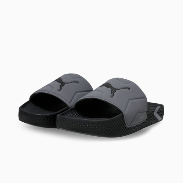 SoftridePro Leadpuff Men's Slides, PUMA Black-Cool Dark Gray-Shadow Gray, extralarge-IND