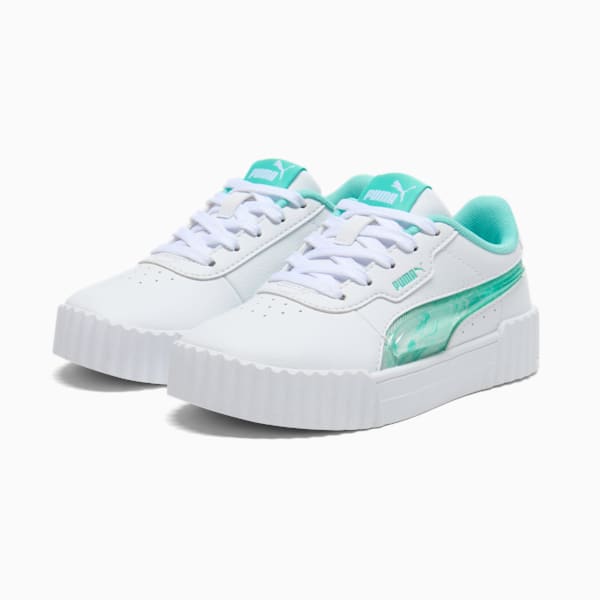 Tenis para niños pequeños Jelly Bean Carina 3.0, PUMA White-Peaceful Blue-Aquatic, extralarge