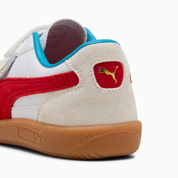 Palermo Leather Hook-And-Loop Sneakers Kids, PUMA White-For All Time Red, extralarge