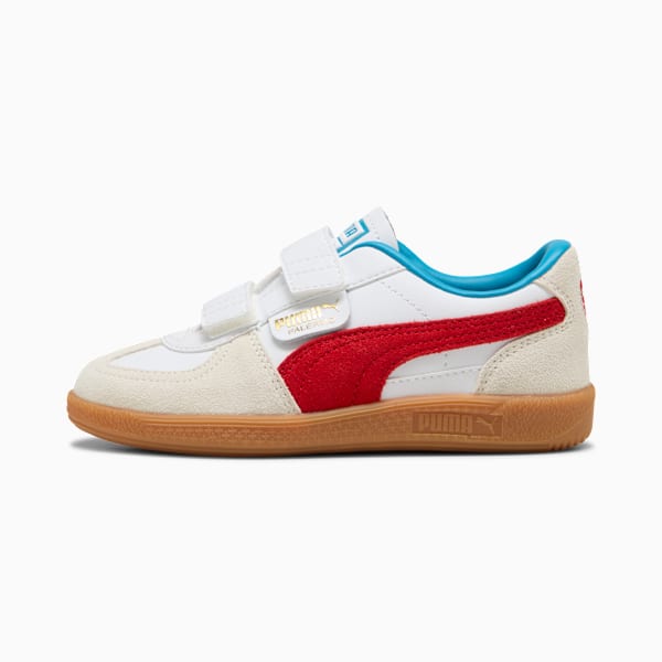 Palermo Leather Hook-And-Loop Sneakers Kids, PUMA White-For All Time Red, extralarge
