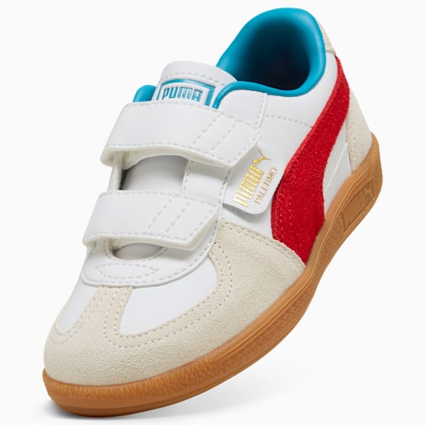 Palermo Leather Hook-And-Loop Sneakers Kids, PUMA White-For All Time Red, extralarge