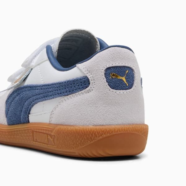 Palermo Leather Hook-And-Loop Sneakers Kids, PUMA White-Dark Indigo, extralarge