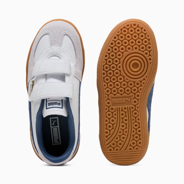 Palermo Leather Hook-And-Loop Sneakers Kids, PUMA White-Dark Indigo, extralarge