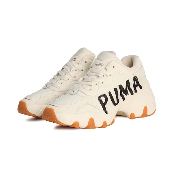 ウィメンズ パルサー ウェッジ ガム スニーカー, Frosted Ivory-PUMA Black-Gum, extralarge-JPN