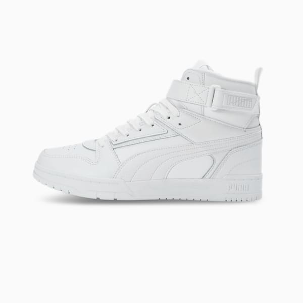 Court Shatter Men's Sportstyle Casual Shoe, PUMA White-Feather Gray, extralarge-IND