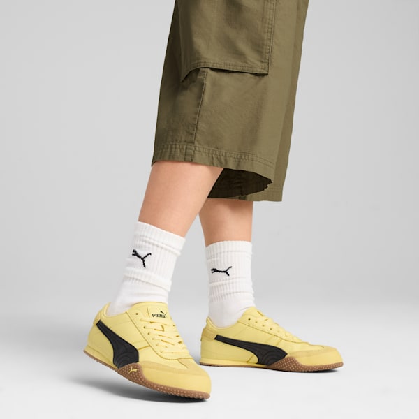 ユニセックス ベラ UT レザー スニーカー, Pale Lemon-PUMA Black, extralarge-JPN