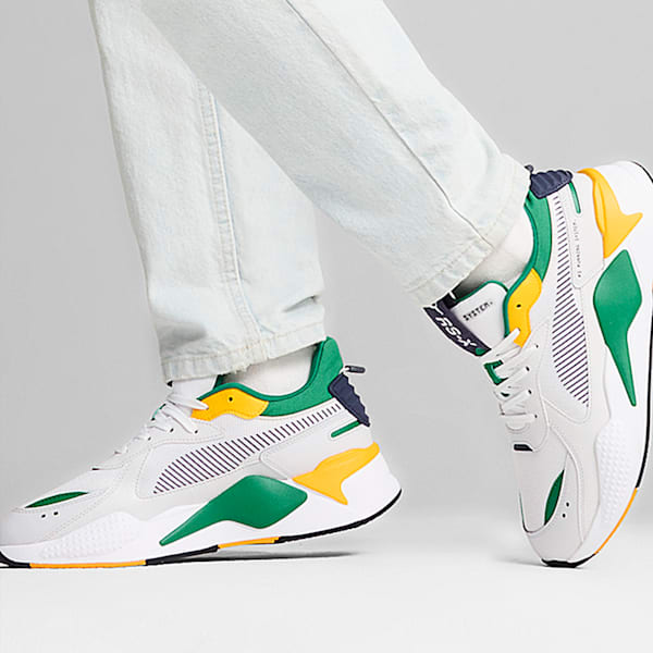 RS-X Geek Advanced Cushioning Sneakers, PUMA White-Archive Green, extralarge-IND
