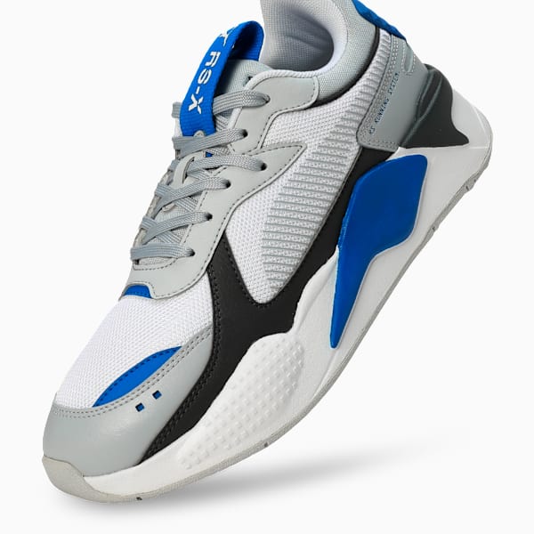 RS-X Geek Advanced Cushioning Sneakers, PUMA White-Platinum Gray, extralarge-IND