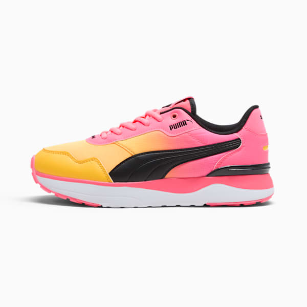 Tenis R78 Voyage Fade para mujer, Sunset Glow-PUMA Black-Sun Stream, extralarge