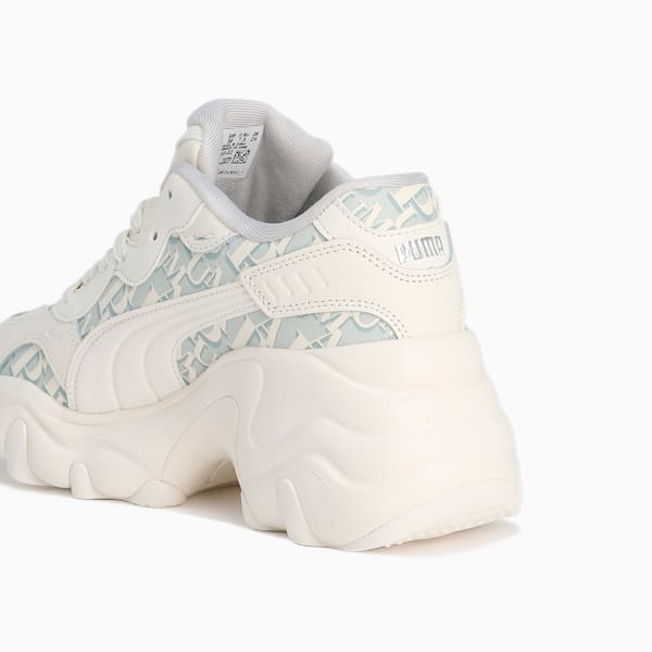 ウィメンズ パルサー ウェッジ モノグラム スニーカー, Warm White-Glacial Gray-PUMA Silver, extralarge-JPN