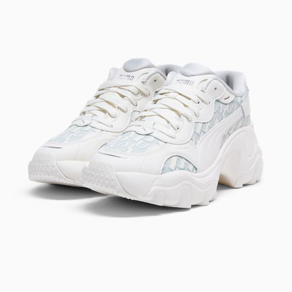 Tenis para mujer Pulsar Wedge Monogram, Warm White-Glacial Gray-PUMA Silver, extralarge