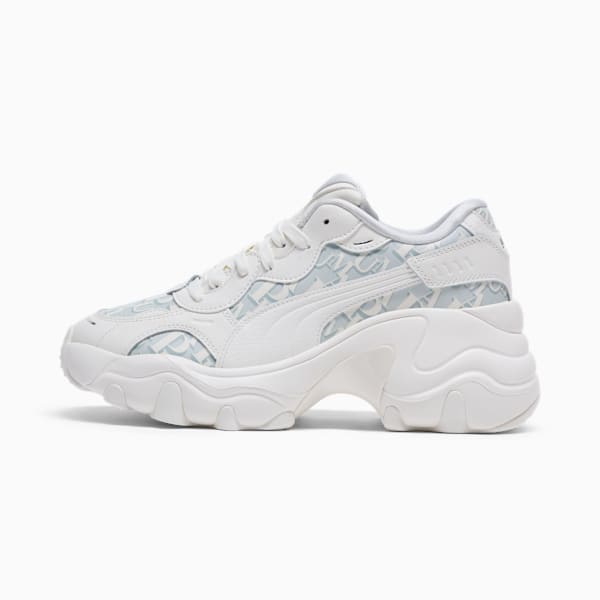 Tenis para mujer Pulsar Wedge Monogram, Warm White-Glacial Gray-PUMA Silver, extralarge
