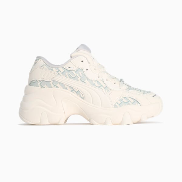 ウィメンズ パルサー ウェッジ モノグラム スニーカー, Warm White-Glacial Gray-PUMA Silver, extralarge-JPN