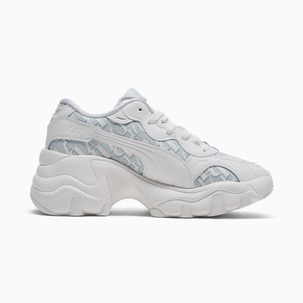 Tenis para mujer Pulsar Wedge Monogram, Warm White-Glacial Gray-PUMA Silver, extralarge