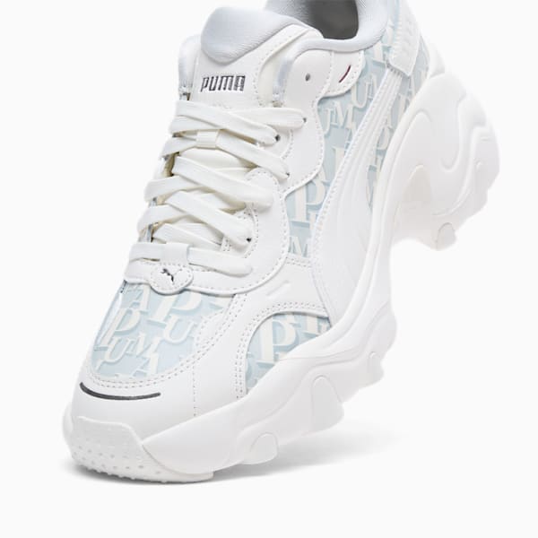 Tenis para mujer Pulsar Wedge Monogram, Warm White-Glacial Gray-PUMA Silver, extralarge