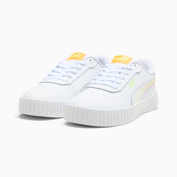 Carina 2.0 Color Stitching Women's Sneakers, PUMA White-Sun Stream-Fizzy Yellow, extralarge