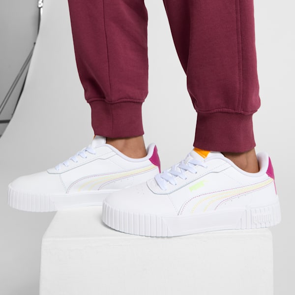 Sneakers Carina 2.0 à coutures colorées Femme, PUMA White-Sun Stream-Fizzy Yellow, extralarge