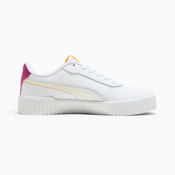 Sneakers Carina 2.0 à coutures colorées Femme, PUMA White-Sun Stream-Fizzy Yellow, extralarge