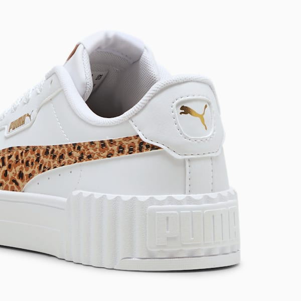 Tenis para niños grandes Carina 3.0 Animal, PUMA White-Light Sand-PUMA Gold, extralarge