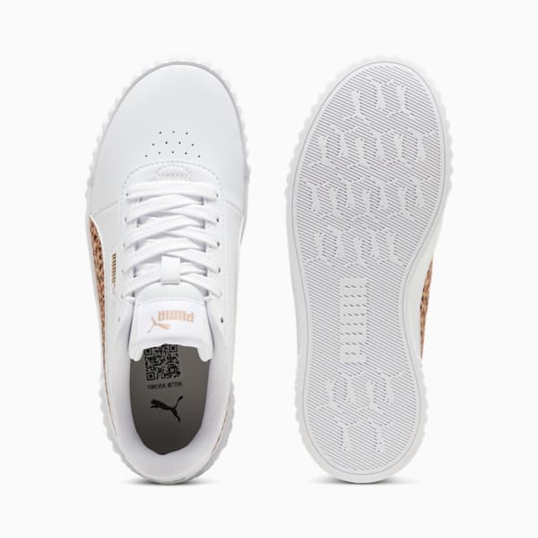 Tenis para niños grandes Carina 3.0 Animal, PUMA White-Light Sand-PUMA Gold, extralarge