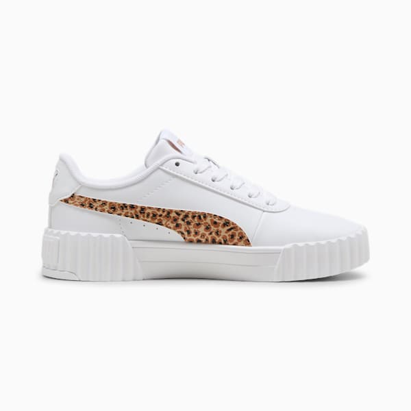 Tenis Carina 3.0 Animal para adolescentes, PUMA White-Light Sand-PUMA Gold, extralarge
